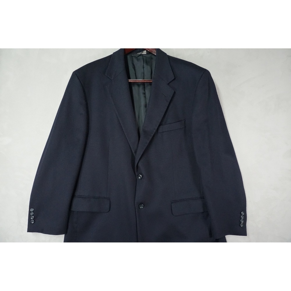 Jos A Bank Blazer Mens 46R Navy Blue 100% Cashmere Two Button Sport Coat Lined